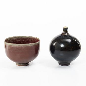 Berndt Friberg, a vase and a bowl, Gustavsberg Studio.