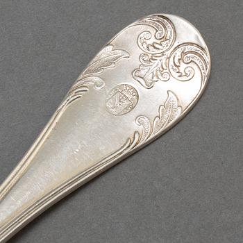 24 pieces silver cutlery, by Carl Peter Hedin, late 19th Century.