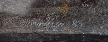 TAPIO KARI KUSTAA OVASKA, skulptur, brons, signerad, numrerad 10/20 och daterad -87.