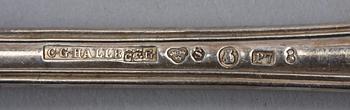 BESTICKSERVISDELAR, 23 st, silver, bla Per Oskar Fredrik Närman, Mariestad, 1800-1900-tal.