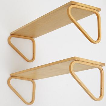 Alvar Aalto, a pair of model 112B shelves, Artek, Finland.