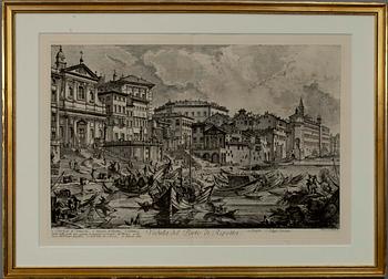 GIOVANNI BATTISTA PIRANESI, KOPPARSTICK, senare avdrag, Veduta del Porto di Ripetta.