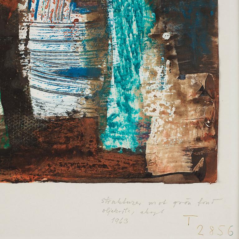 ENDRE NEMES, crayon and acrylic on paper, signed Endre Nemes and dated 1963.