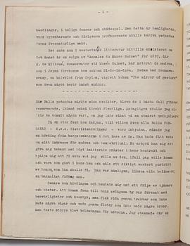 Tyra Kleen, fyra häften med åtta tryckta planscher (varav en dublett), "Temple Dances and Musical Instruments in Bali".