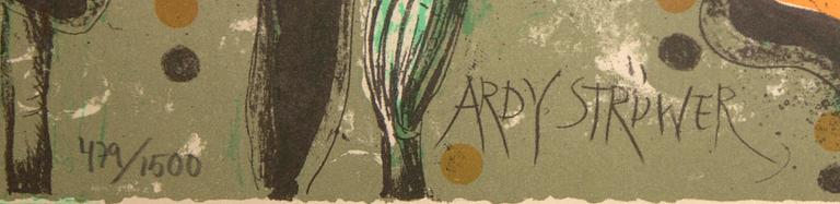 Ardy Strüwer, Ardy Strüwer, color lithograph, signed 479/1500.