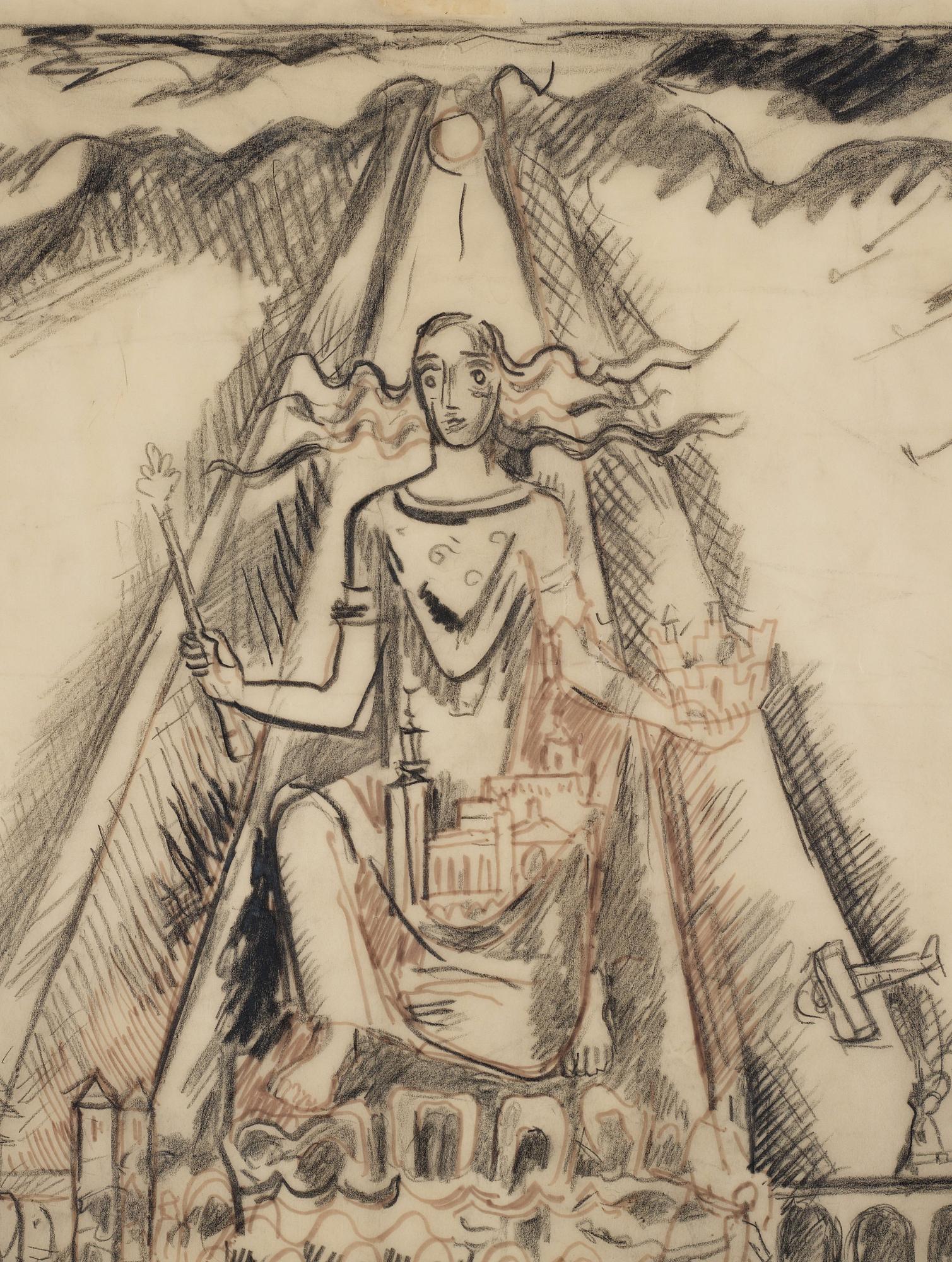 Einar Forseth, A study for Mälardrottningrn, Gyllene Salen, Stockholm City Hall.