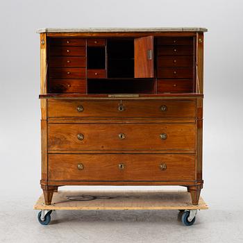 Secretary, late Gustavian, late 18th century, signed.