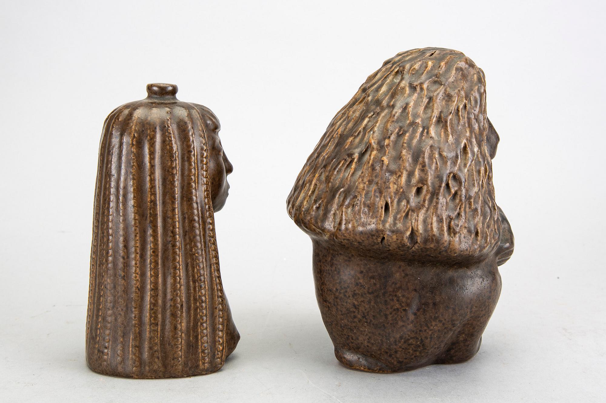 Åke Holm, 4 ceramic figurines, Höganäs, Sweden.