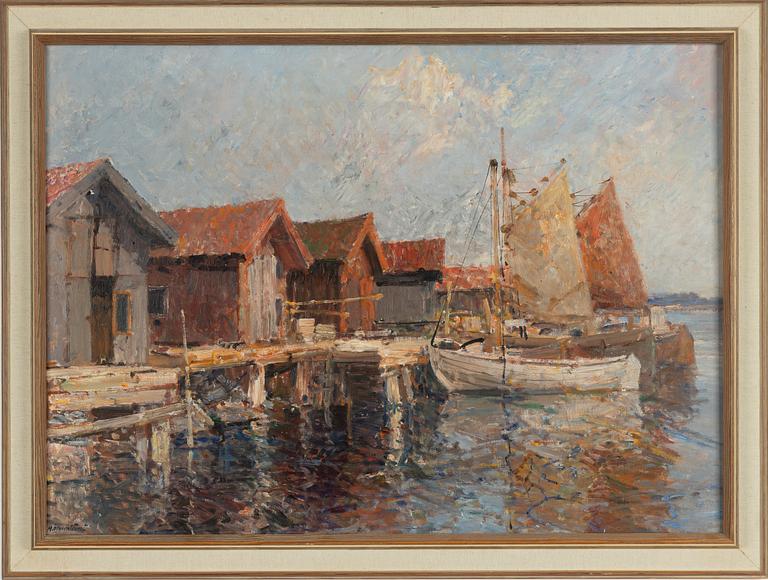 Hugo Öfverström, Harbor scene.