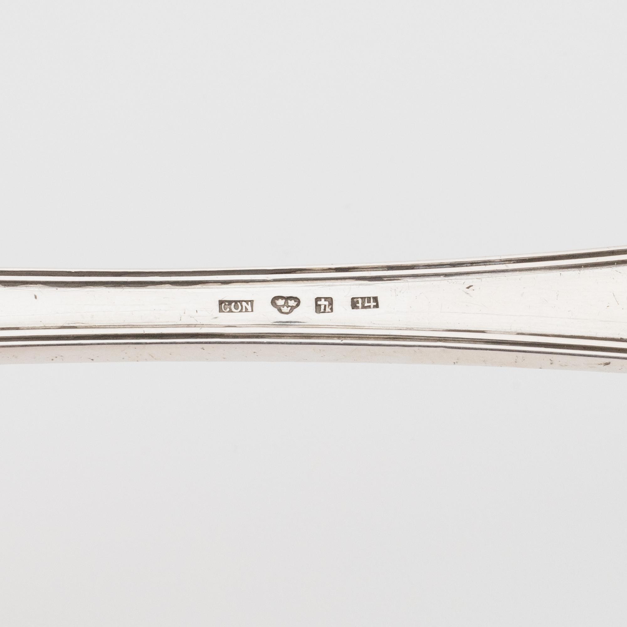 A Swedish silver basting spoon, mark of CO Nyman, Köping 1836.