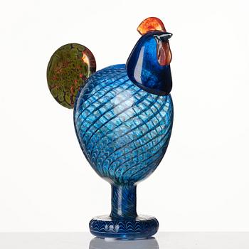 Oiva Toikka, a large glass sculpture of a 'Kaiku' rooster, Nuutajärvi, Finland 1980-1990s.