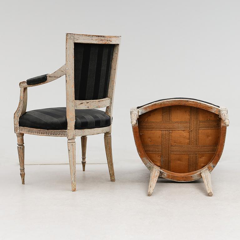 KARMSTOLAR, 1 par, Lindome, gustavianska, 1700-talets slut.