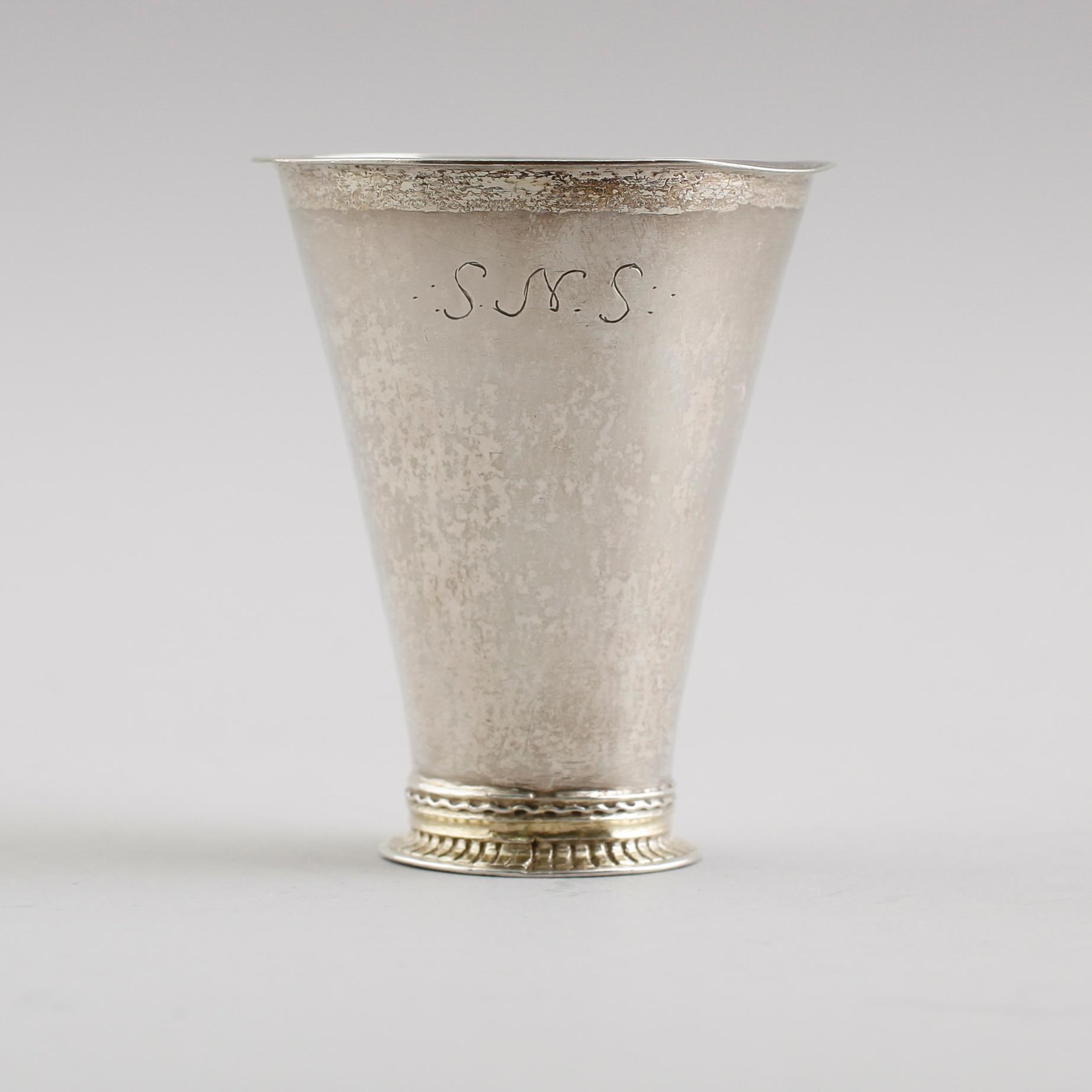 BÄGARE, silver, Johan Wennerwall, Göteborg 1767. Vikt ca 31 gram.
