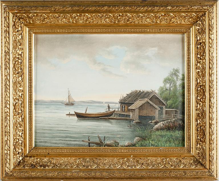 OKÄND KONSTNÄR, olja på duk, monogramsignerad OFB och daterad 95.