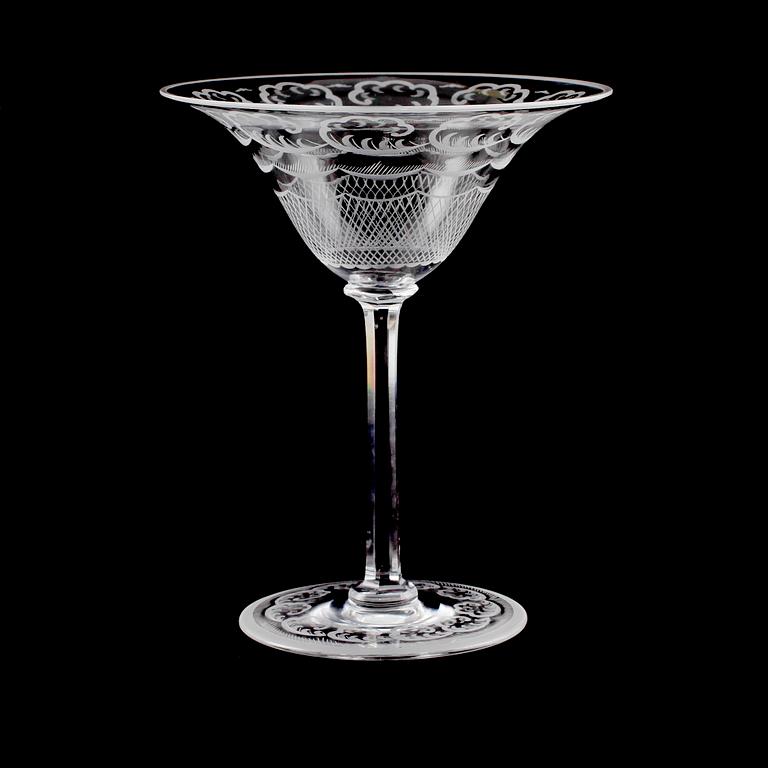 SKÅL PÅ FOT, glas, "Molnet", Simon Gate, Orrefors.