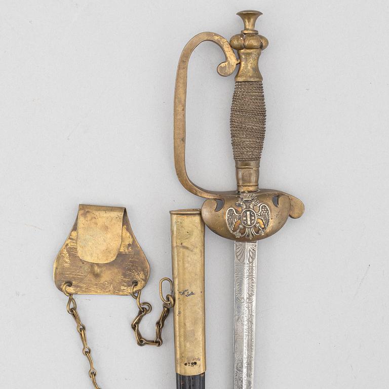 Sword, Serbian, for an officer, from around the year 1900,.