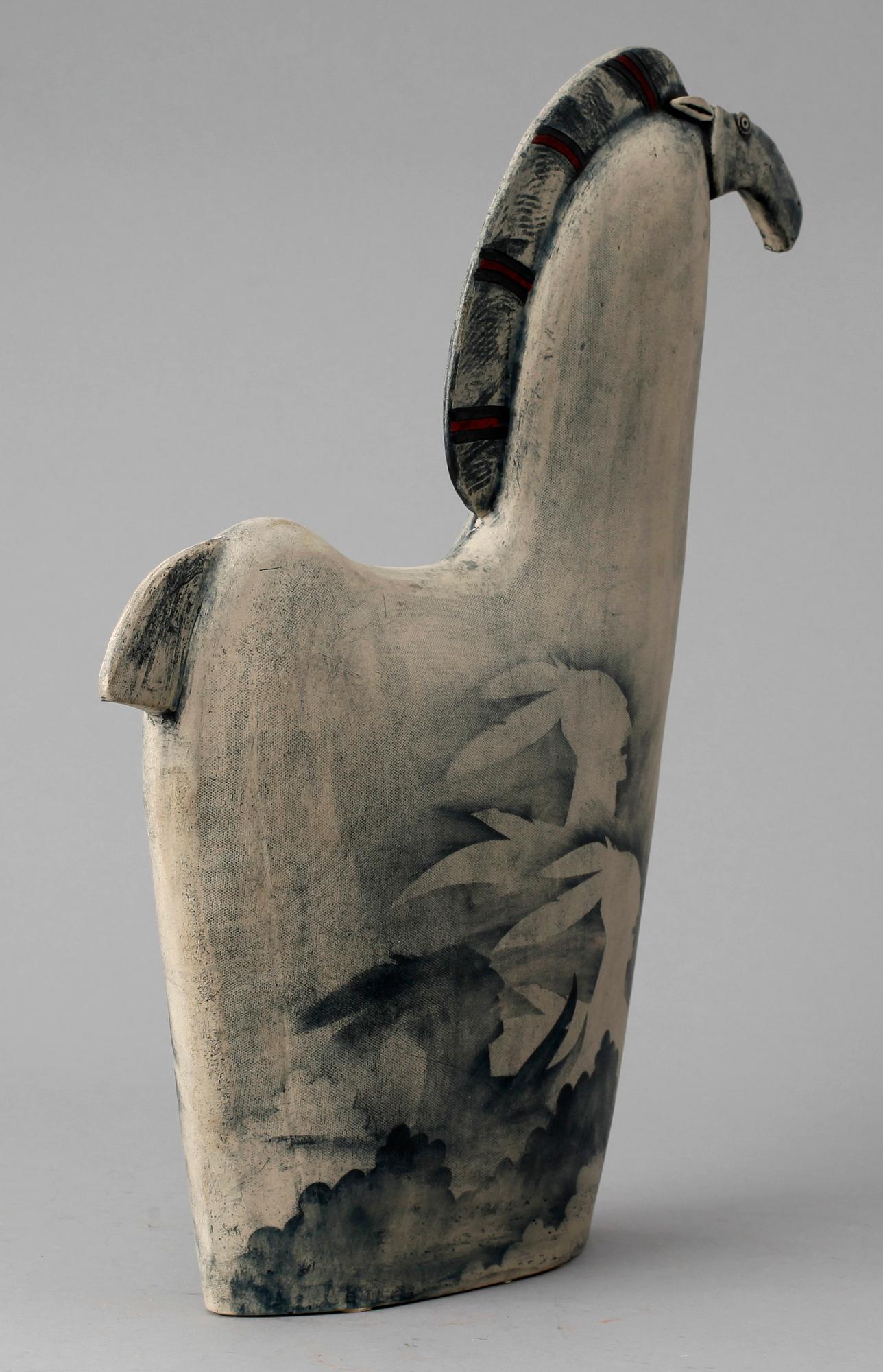 BJÖRN NYBERG, skulptur, "Krigarens historia", keramik, signerad.