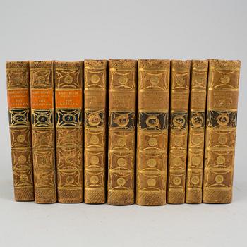 A lot of 9 books by Johannes von Müller  Der Geschichten schweizerischer Eidgenossenschaft, 1-7, Leipzig 1786-Zü.