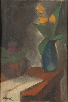 Alvar Cawén, olja på pannå, signerad.