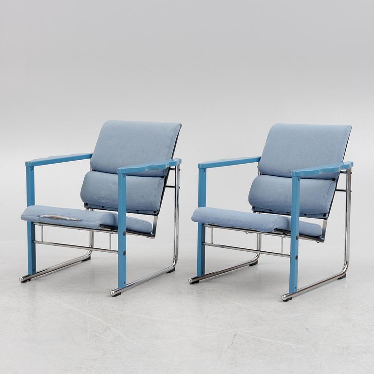 Yrjö Kukkapuro, a pair of "Experiment" armchairs, Avarte 1980s.