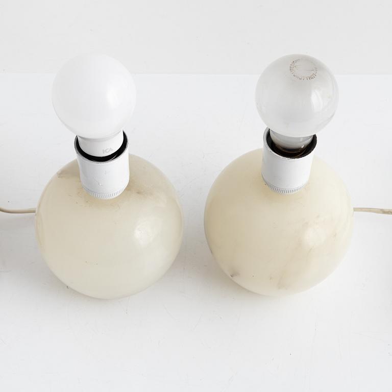 Table lamps, a pair, alabaster, model "B 2585", Svenskt Tenn, 1985.
