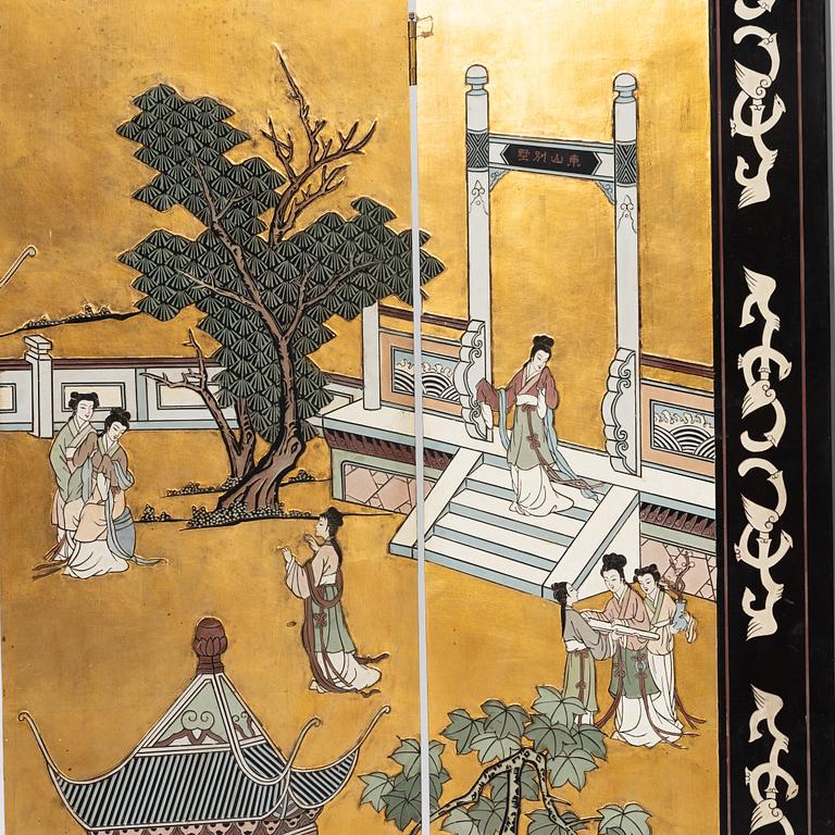 A pair of folding screens, China, second half of the 20th century.