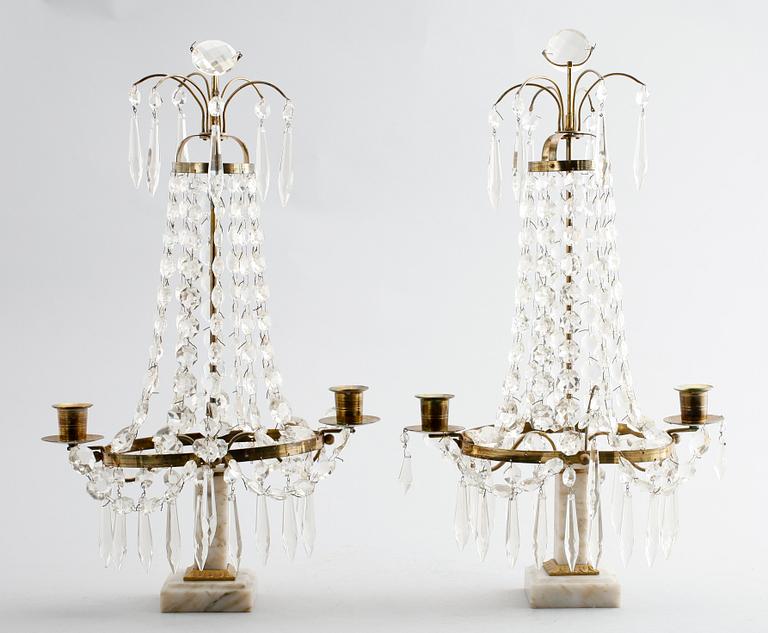 BORDSLYSTRAR, 1 par, gustaviansk stil, 1900-talets mitt.