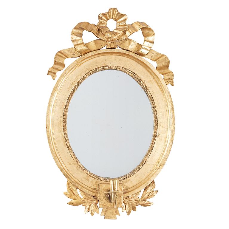 SPEGELLAMPETTER, för ett ljus, ett par. Gustavianska, 1700-talets slut.