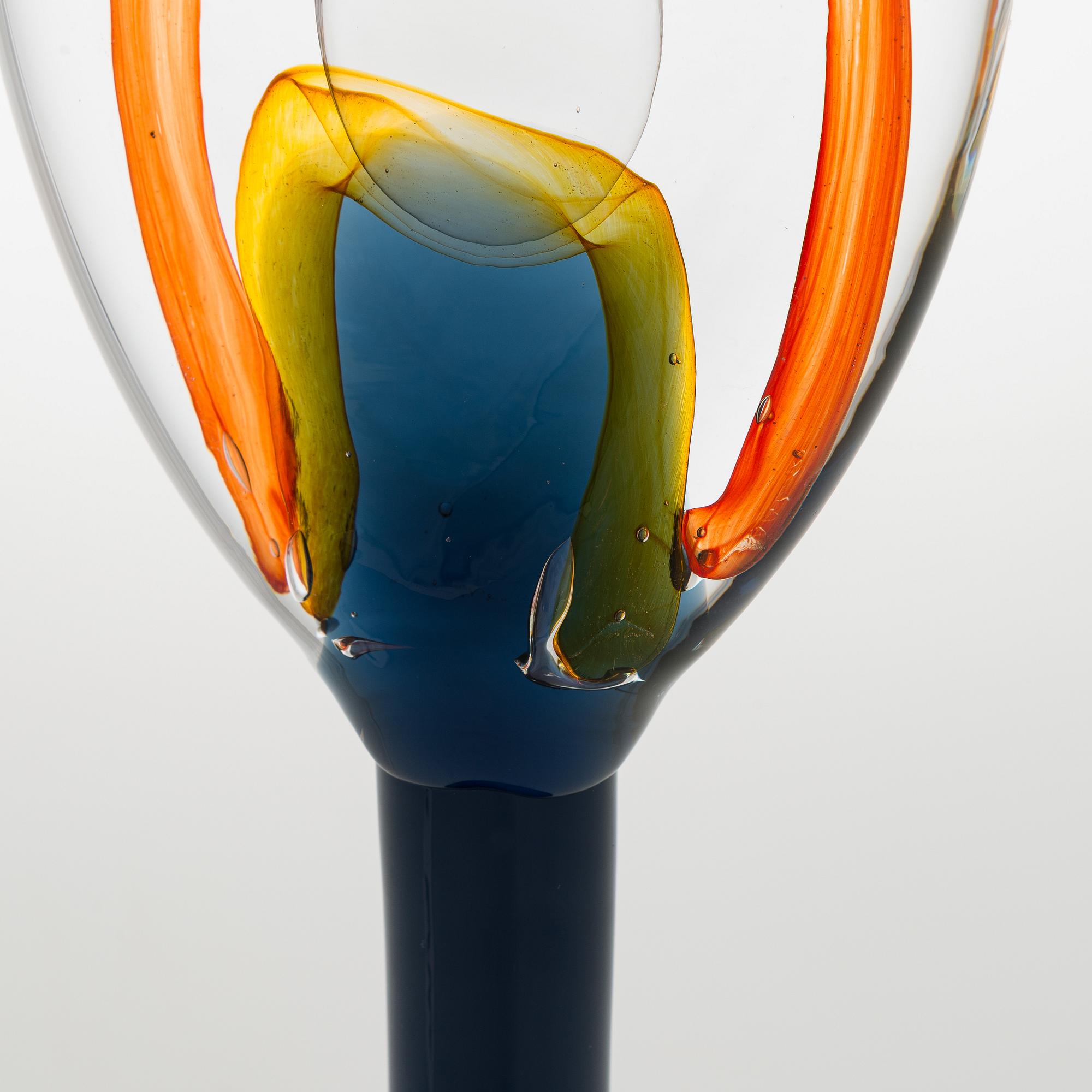 Oiva Toikka, skulptur, "Lollipop", signerad Oiva Toikka Iittala 2016 Scope 2016 9/100.