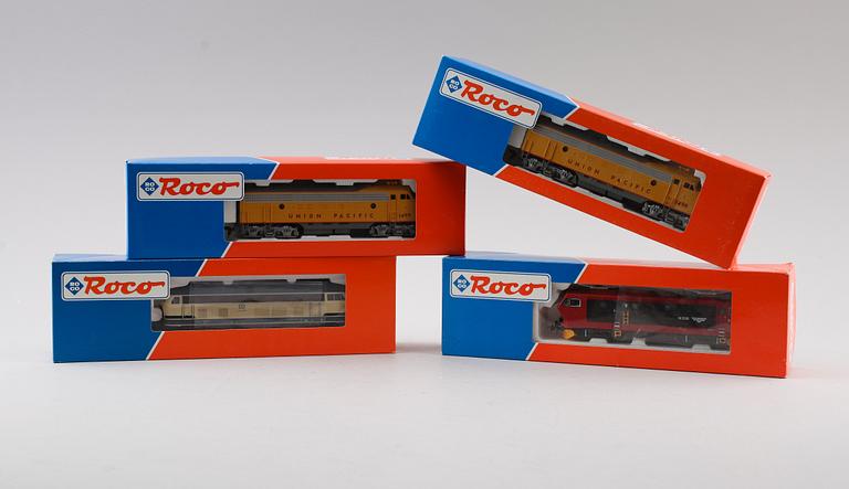 SAMLING MODELLTÅG, 4 delar, Roco, Österrike.