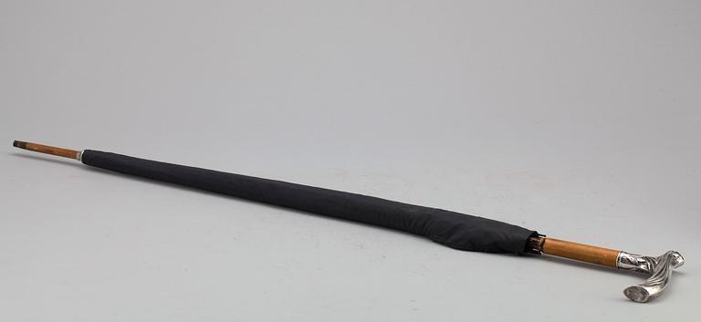 PARASOLLHANDTAG, silver, jugend, tidigt 1900-tal.