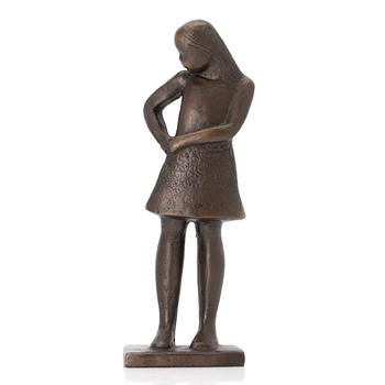 Lisa Larson, skulptur "Tonårsflickan", brons, Scandia Present, ca 1978, nr 611.