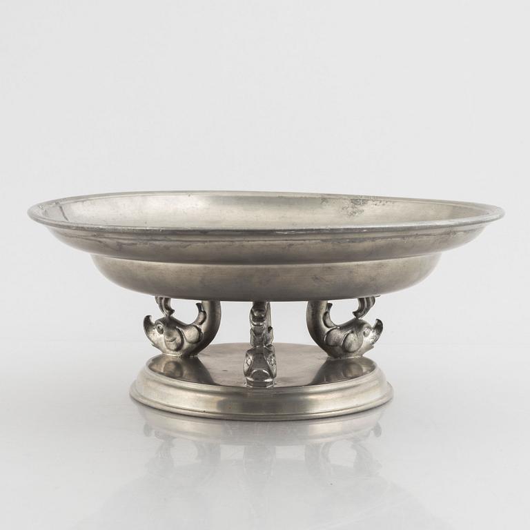 Estrid Ericson, serving dish, pewter, model number A289, Svenskt Tenn, Stockholm 1928.