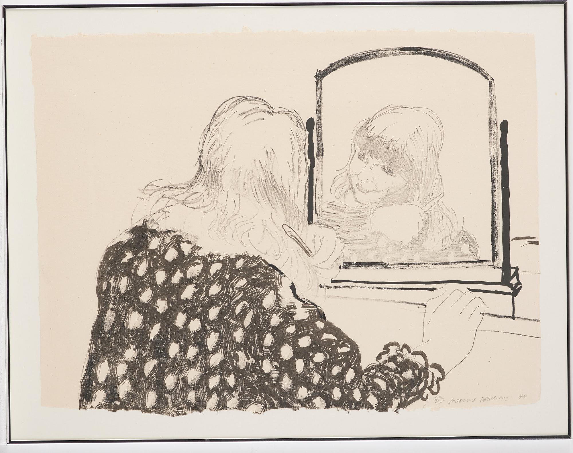 David Hockney, "Ann combing her Hair".