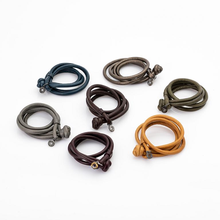 Ole Lynggaard, Leather bracelets, 7, for “Sweet Drops”, designed by Charlotte Lynggaard.