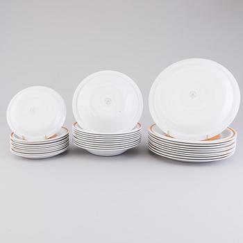 UNNI MARGRETHE JOHNSEN, A 35-pcs set of the 1970s 'Korulen Solsikke' dinnerware for Egersunds Fayancefabrik, Norway.
