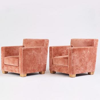 Jean-Michel Frank, & Adolphe Chanaux (France, 1887-1965), a pair of "Dossier Droit 1932" armchairs, no. 195 & 196, Ecart, Paris, 2021.