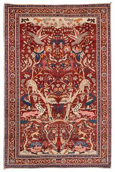 A semi-antique pictoral Doroksh rug, North-East Persia (Iran), ca 200 x 131 cm.