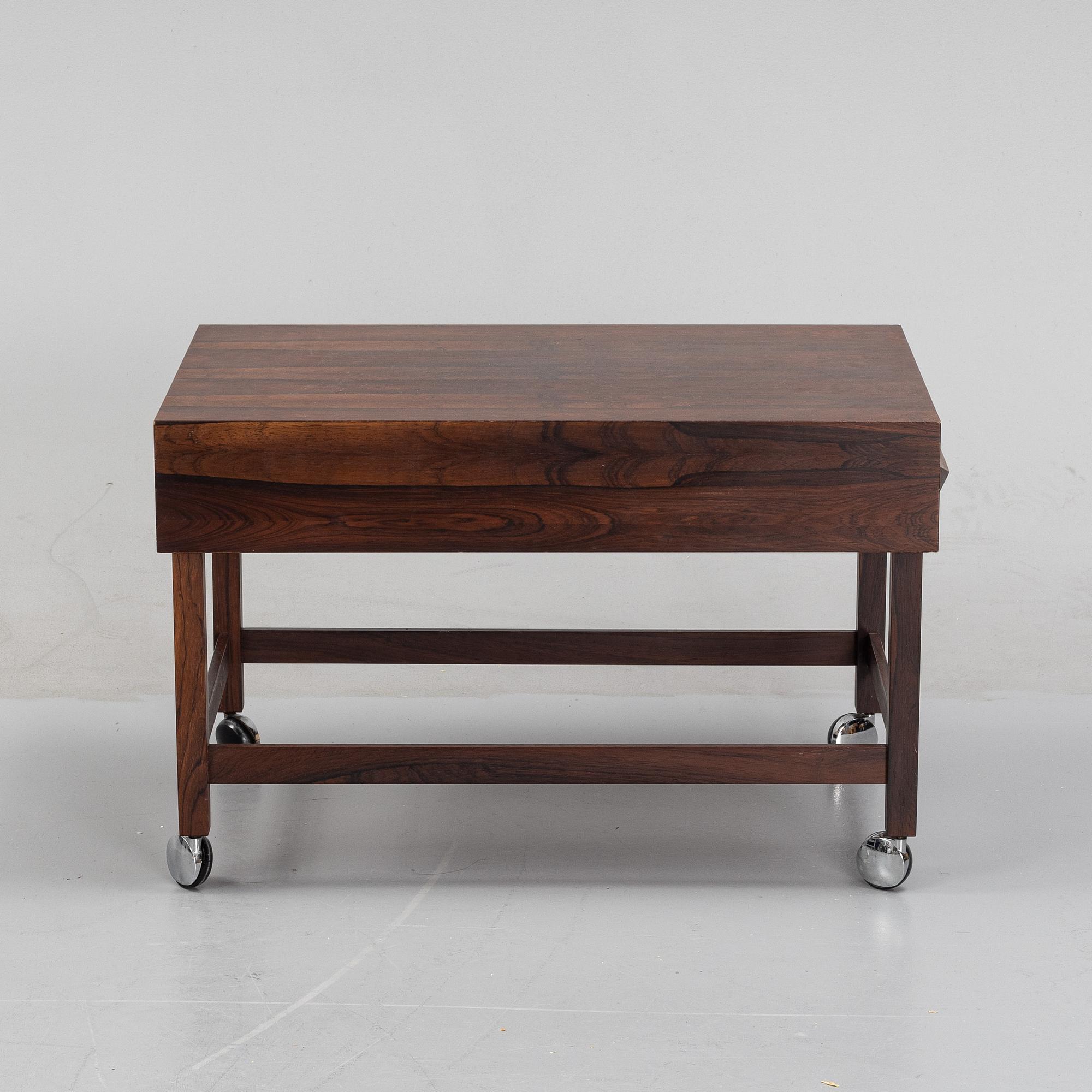 Torbjörn afdal, a rosewood serving trolley/coffee table, Bagn Möbelindustri, Norway, 1970's.