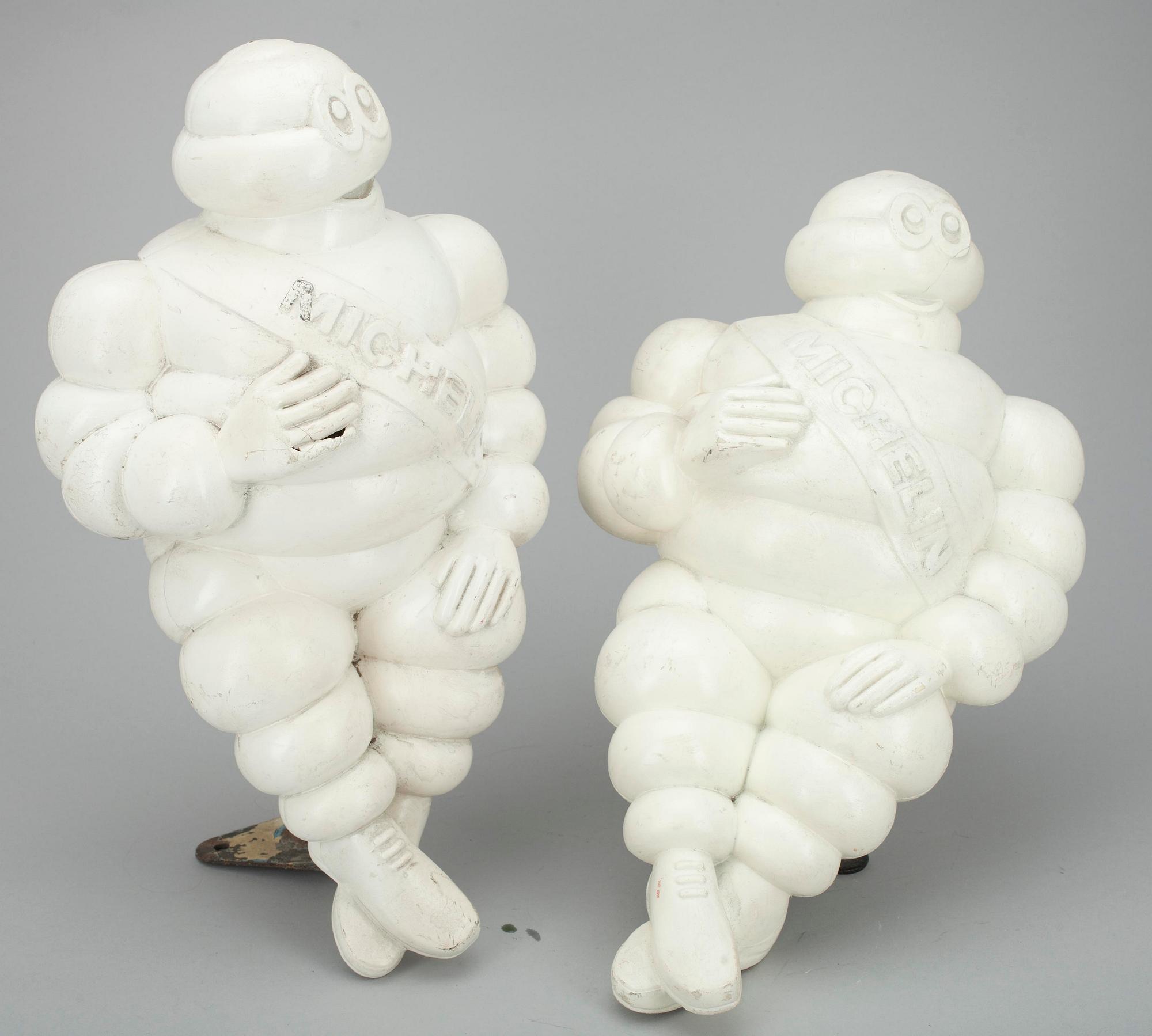 REKLAMFIGURER, 2 st, plast, Michelin, 1900-talets senare hälft.