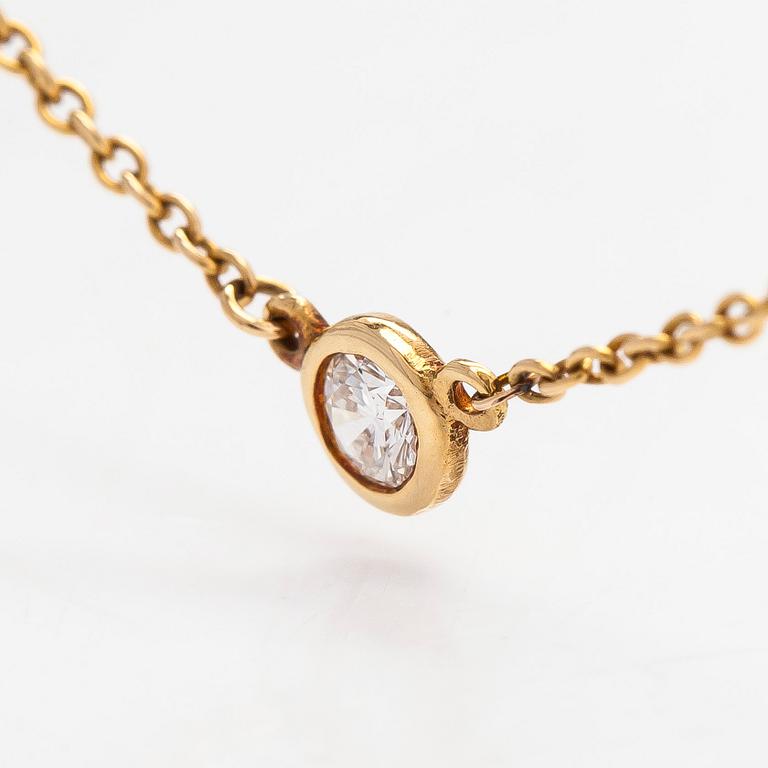 Tiffany & Co, Elsa Peretti, collier, "Diamonds by the Yard", 18K guld med en diamant ca 0.05 ct.