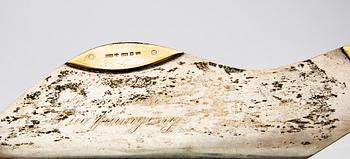 An 18K gold and silver sculpture by Hallengren Malmö 1923.