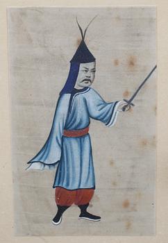 OKÄND KONSTNÄR, 2 st, gouacher, Kina, 1900-talets första hälft.