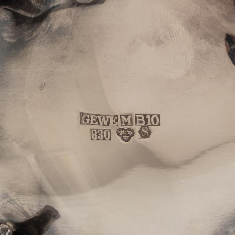 Kaffeservis, 4 delar, silver, rokokostil, GEWE, Stockholm 1976.