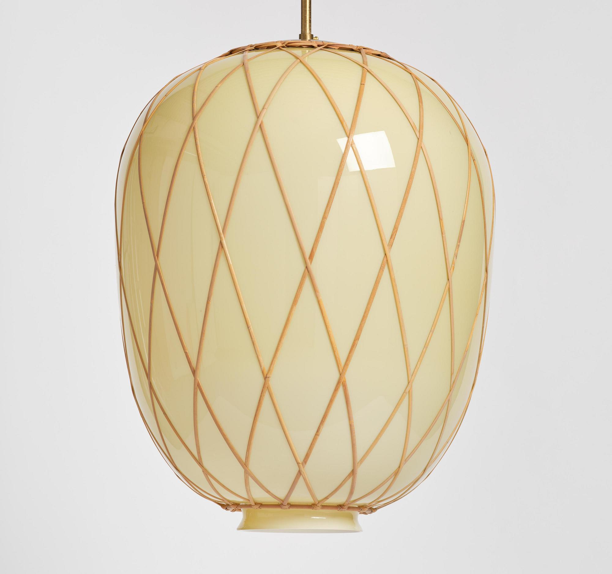 Harald Notini, a pair of ceiling lamps model 11555, Arvid Böhlmarks Lampfabrik, Stockholm, 1940s.