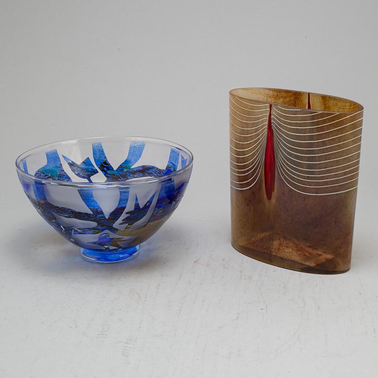 BERTIL VALLIEN, vaser, 2 st, glas, Kosta Boda Atelier.