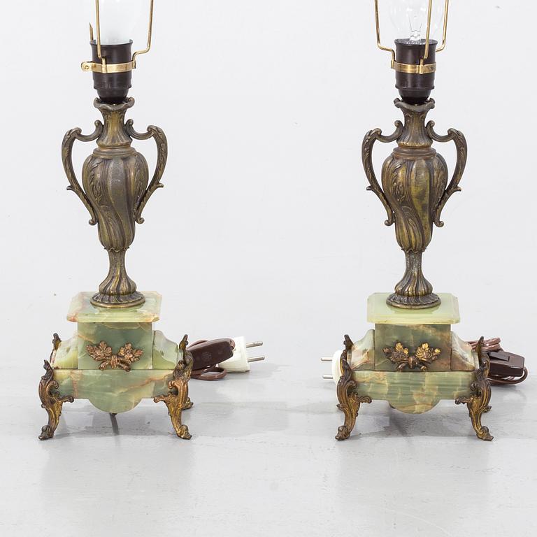 A pair of table lamps, second half fo the 20th century.