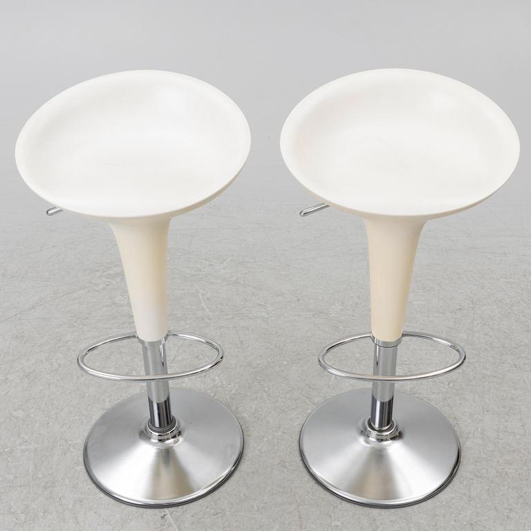 Stefano Giovannoni, bar stools, a pair, Bombo Swivel, Magis, early 2000s.