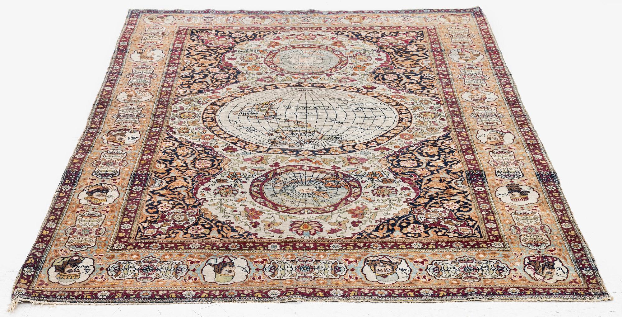 Matta, antik Isfahan, Södra Persien, ca 192 x 122 cm.