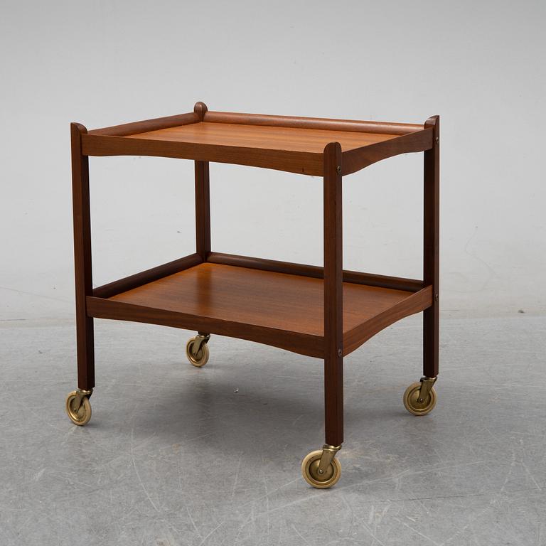 A teak veneered serving trolley, 1950's/1960's.